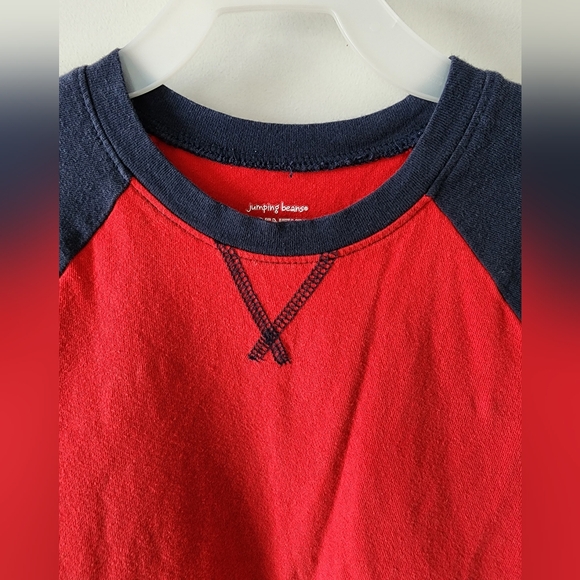 5t Jumping Beans red‎ blue raglan basics t-shirt Baseball Valentines Patriotic - Picture 5 of 9